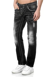 Rusty Neal Straight Jeans Schwarz/Grau/Orange/Dunkelgrau
