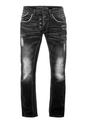 Rusty Neal Straight Jeans Schwarz/Grau/Orange/Dunkelgrau