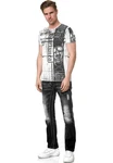 Rusty Neal Straight Jeans Schwarz/Grau/Orange/Dunkelgrau