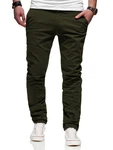 behype Chinohose Heritage Slim-Fit-Schnitt Dunkelgrün/Khaki