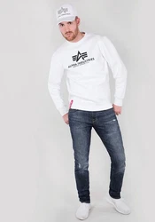 Alpha Industries Sweatshirt Basic Sweater rot/schwarz/wei