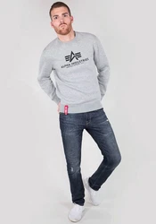 Alpha Industries Sweatshirt Basic Sweater Hellgrau/Grau