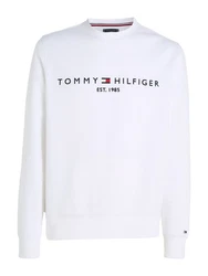 Tommy Hilfiger Sweatshirt TOMMY LOGO SWEATSHIRT mit klassischem Rundhalsausschnitt weiß