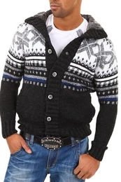 Strickjacke CRSM mit modischem Norweger-Muster