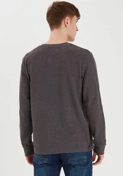 BLEND Shirt Noble Dunkelgrau/Grau/Hellgrau/Dunkelrot