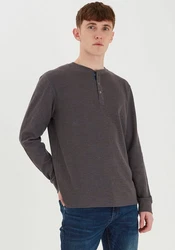BLEND Shirt Noble Dunkelgrau/Grau/Hellgrau/Dunkelrot