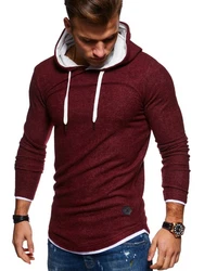 Rello & Reese Herren 2in1 Oversize Hoodie Pullover Kapuzenpullover MT-7426 Dunkelrot/Bordeaux