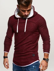 Rello & Reese Herren 2in1 Oversize Hoodie Pullover Kapuzenpullover MT-7426 Dunkelrot/Bordeaux