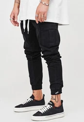 behype Cargohose YONAH Schwarz/Weiß