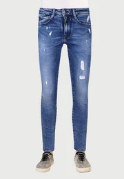 Slim-fit-Jeans im modischen Used-Look