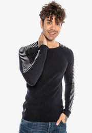 Strickpullover Fargo mit trendigen Rippstrick-Elementen