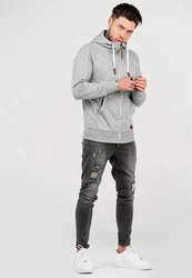 behype Kapuzensweatshirt SWANTON Grau/Hellgrau/Dunkelgrau