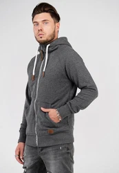 behype Kapuzensweatshirt SWANTON Dunkelgrau/Hellgrau/Grau