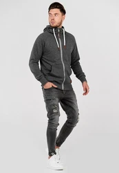 behype Kapuzensweatshirt SWANTON Dunkelgrau/Hellgrau/Grau