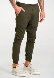 2Y Premium Chinohose ENRIKO Khaki/Dunkelgrün