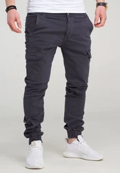behype Cargohose BHMattheo2 Jogging-Design Khaki/Dunkelgrau/Grau/Hellgrau