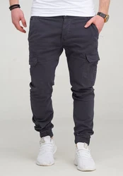 behype Cargohose BHMattheo2 Jogging-Design Khaki/Dunkelgrau/Grau/Hellgrau