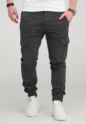 behype Cargohose BHMattheo2 Jogging-Design Khaki/Dunkelgrau/Dunkelgrün/Hellgrau/Grau