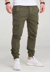 behype Cargohose BHMattheo2 Jogging-Design Dunkelgrün/Khaki