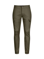 behype Cargohose BHMattheo2 Jogging-Design Dunkelgrün/Khaki