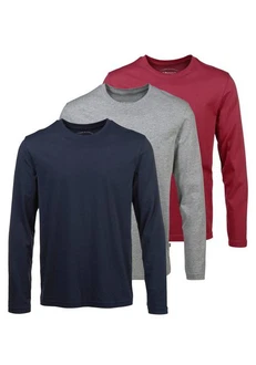 Man's World Langarmshirt Dunkelblau/Grau/Mischfarben Man's World Langarmshirt Dunkelblau/Grau/Mischfarben