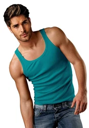 H.I.S Tanktop Feinripp 3-tlg Packung ohne Seitennähte Schwarz/Rot