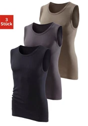 H.I.S Muscleshirt 3-tlg Dunkelblau/Grau/Hellblau