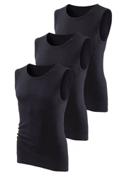H.I.S Muscleshirt 3-tlg Schwarz/Dunkelgrau