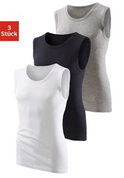 H.I.S Muscleshirt 3-tlg Weiß/Grau/Hellgrau