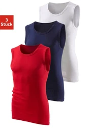 H.I.S Muscleshirt 3-tlg Dunkelblau/Lila/Rot/Mischfarben