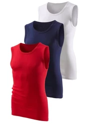 H.I.S Muscleshirt 3-tlg Dunkelblau/Lila/Rot/Mischfarben