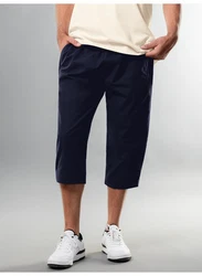 Trigema Jerseyhose TRIGEMA 3/4 Freizeithose Dunkelblau/Blau