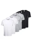 Fruit of the Loom T-Shirt mit Rundhalsausschnitt Grau/Hellgrau/Weiß/Dunkelblau