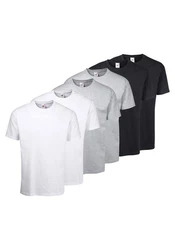 Fruit of the Loom T-Shirt mit Rundhalsausschnitt Grau/Hellgrau/Weiß/Dunkelblau