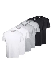 T-Shirt, sechs Stck in unterschiedlicher Farbkomination (Packung, 6-tlg., 6er-Pack) mit Rundhalsausschnitt