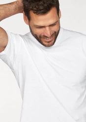 Fruit of the Loom T-Shirt mit Rundhalsausschnitt Weiß/Dunkelblau/Creme