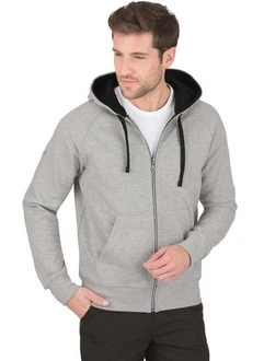 Trigema Sweatjacke mit Kapuze Hellgrau/Grau