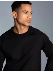 Trigema Sweatshirt mit angerauter Innenseite Schwarz
