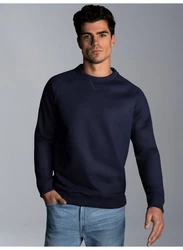 Trigema Sweatshirt mit angerauter Innenseite blau