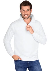 Trigema Sweatshirt mit Reißverschluss Weiß/Creme/Hellblau
