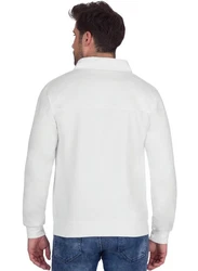 Trigema Sweatshirt mit Reißverschluss Weiß/Creme/Hellblau