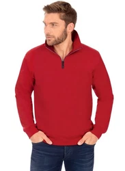 Trigema Sweatshirt mit Reißverschluss Rot/Dunkelrot