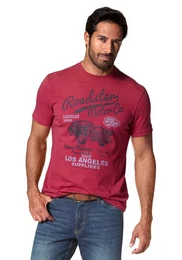 T-Shirt Kurzarm, melierte Optik, Rundhals, aus Baumwollmischung