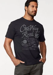 Man's World T-Shirt Regular Fit mit Print Rundhals Used-Look 