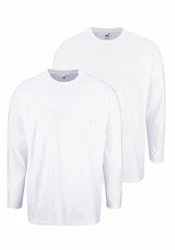 Fruit of the Loom Langarmshirt Weiß/Creme/Grau