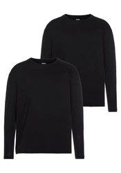 Fruit of the Loom Langarmshirt Schwarz/Dunkelblau