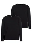 Fruit of the Loom Langarmshirt Schwarz/Dunkelblau