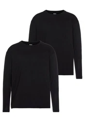 Fruit of the Loom Langarmshirt Schwarz/Dunkelblau