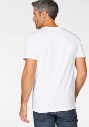 Lacoste T-Shirt mit Rundhalsausschnitt Weiß/Creme/Schwarz