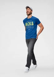 Jack & Jones T-Shirt KOMPO TEE Dunkelblau/Blau